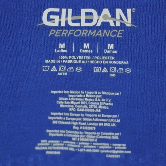 Gildan Performance Women's Medium Blue Graphic Crewneck Long Sleeve Tee - Picture 5 of 5